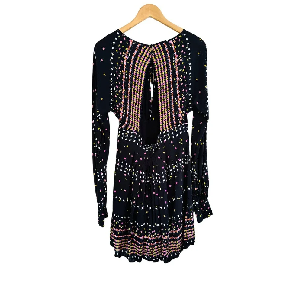 Free People Black Multi-Color Mini Dress - Picture 6 of 15
